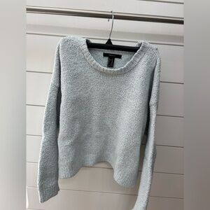 Forever 21 Light Blue Crew Neck Sweater Soft Knit Casual
